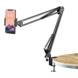 techmaven Overhead Table Tripod for Mobile | 360 Degree Angle Lazy Magic Arm Mobile Holder Stand for Video Shooting, Cooking, Study Table, Desk, Bed, Wall | Sturdy Grip Phone Stand image 1