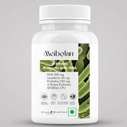 Meibotan 4 Strains 50 Billlion CFU Probiotics with Dha & Lactoferrin - Stimulates the Immune System, Regulates Iron Metabolism, Support Brain Development, Immunity Support- 60 Veg Capsules For All Age image 2