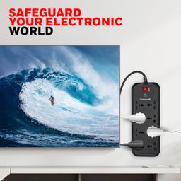 Honeywell Surge Protector, 8 Universal Sockets,20000Amp, 2 Meter Cord, Device Secure Warranty,Automatic Overload Protection,Spike Guard/Extension Board,Master Switch,3Year Manufacturer Warranty image 3
