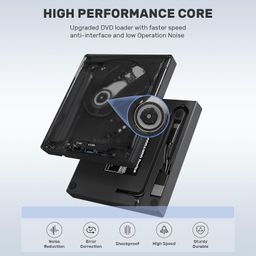 gr deals External CD DVD Drive, Type-C Portable CD/DVD +/-RW Drive/DVD Player with SD Card Reader USB 3.0 USB C Hub ROM Burner Compatible with Laptop, Desktop, PC, Windows, Linu-x, OS Mak. (Black) image 2