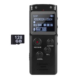 asinno 128GB Ultra Large Display Digital Voice Recorder, Voice Activated Voice Recorder for Lectures, Meetings, Class, Audio Recorder with Playback, Password, Speed image 1