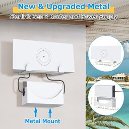 yidanyot Starlink Gen 3 Mount, Metal Wall Mounting Kit for Starlink Gen 3 Router and Power Supply Wall Mount for Starlink V3 Mesh Router | Starlink Mount Compatible with Starlink Gen 3 All Versions image 2