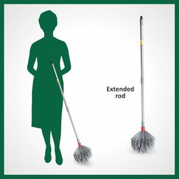 hic hamara india clean HIC Plastic Web Cleaner Jala Cleaning Broom/Brush with Long and Soft bristles to Collect Minute dust Particle,Remove jala/Cobwebs with Extendable Rod to Adjust to Your Height image 5