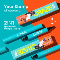 SWISS BEAUTY Craze 2-N 1 Gel Semi-Matte Eyeliner With Wing Stamp | Waterproof And Smudgeproof Eyeliner With Fine Tip For Precise Application | Black, 2.8Ml image 2