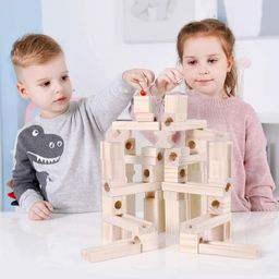 bleqys BLEQYS® Wooden Marble Run Building Block Set - STEM Learning Toy for Kids Ages 4-8, DIY Wooden Puzzle Hobbies Toys for Adults &Teens Gifts image 4