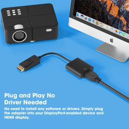 Sounce Display Port to HDMI Adapter, 1080p Display Port DP to HDMI Cable Male to Female Port Support Video & Audio Compatible with Computer, PC, Monitor, Projector, HDTV (Not Bidirectional) image 3