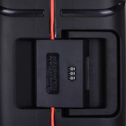 american tourister Polycarbonate Material Circurity Max 77 cm Small Hardside Cabin Suitcase with Xtrasecu 3-Point Locking System & Double Spinner 8 Wheels for Unisex - Black image 5