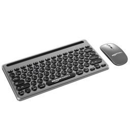 Amazon Basics Wireless Keyboard and Mouse Set with Bluetooth multiconnect, 2.4GHz Receiver,1600 DPI, Smartphone/Tablet Holder, Built in Rechargeable Battery image 3