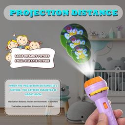 Toy Imagine Projector Torch for Kids Creativity Toy Children Flashlight Projection Light Cognitive Animals Marine 1 Electric Torch with 3 Slides (24 Pictures) image 4