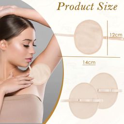 TecoKart® 2 Pcs Underarm Sweat Pads - Polyester Sweat Pads for Women - Skin Color, Comfortable & Breathable, Washable & Reusable Blouse Sweat Pads to Stay Dry image 2