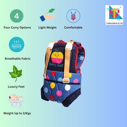 Tharunsha Elite 4-Way Ergonomic Baby Carrier- Kangaroo Bag - Back & Front Baby Carrier - Comfortable, Breathable & Adjustable for 03-24 Months (Blue, Free Size) image 3