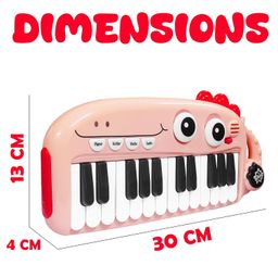 VGRASSP 24 Keys Dinosaur Face Electronic Keyboard Piano Toy for Kids and Toddlers with 3 Mode Change Feature - The Portable Melodious Musical Instrument - Color As Per Stock image 3