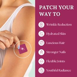 unwynnd Collagen Patches For Women & Men | Marine Collagen Types 1,2 & 5 For Skin Glow, Joint Support, & Healthy Hair & Nails With Vitamin C, Bioflavonoid, Hyaluronic Acid | Skin-Friendly 30 Patches image 2