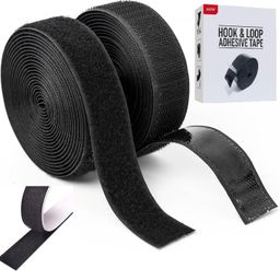 DIVUE Self Adhesive Hook and Loop Tape, Velcro Tapes Double Side Mounting Tape for Office use, Photo Frames, Mosquito net, Multipurpose Adhesive Hook Loop Tape for Crafting & Wall Hanging(5M x 25mm) image 1