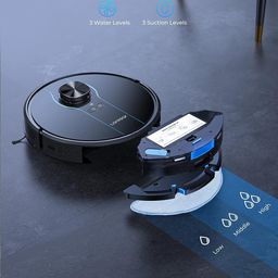 Laresar Robot Vacuum Cleaner With Mop,3500Pa 200 minutes runtime With 3L Self Emptying Station,Works With Alexa,Editable Map,Lidar Navigation,3-In-1 Robot Hoover For Pet Hair,App Control(L6 Nex),Black image 4