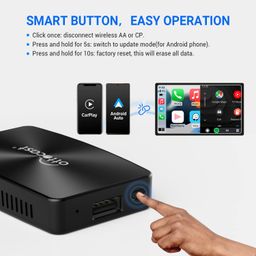 OTTOCAST 2 In 1 Android Auto/Carplay Wireless Adapter U2-X Pro - Wireless Cp/Aa For Oem FACtory Carplay Cars - 5Ghz Wifi, Bluetooth, Online Update, Fast Connect, Plug & Play, No Delay, Black image 3