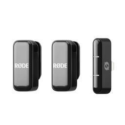 rode RØDE Wireless Micro - Compact Wireless Microphone, Two Mics with Charge Case for Smartphone Content Creation - Lightning, Black image 1