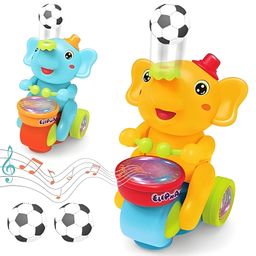 Fun Express Musical Walking Elephant Drummer Toy with Flashing Light & Sound Toy for Kids Beating Drum Blowing Ball image 1