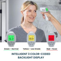 easycare (German-tech) Non-Contact Infrared Thermometer for Kids & Adults with Color-coded Backlit LCD Display - Accurate Temperature Measurement and Easy-to-Read Results image 3