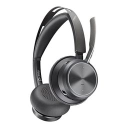 Poly (Plantronics + Polycom) - Voyager Focus 2 UC USB-C On Ear Headset (Plantronics) - Bluetooth Dual-Ear (Stereo) with Boom Mic - USB-C PC/Mac Compatible - ANC - Works with Teams, Zoom & More image 1