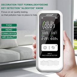 generic JMS13 6 in 1 Multifunctional Air Quality Monitor (PM 2.5, PM 1.0, PM 10, HCHO, CO2, Temperature & Humidity) Lcd Display Smart Home Temperature Tester Thermometer Hygrometer image 4