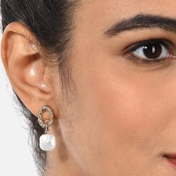 zaveri pearls Gold Tone Set Of 20 Contemporary Pearls Drop, Studs & Hoop Earrings For Women-ZPFK17709 image 5