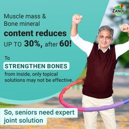 Zandu Seniorz BoneStrength Tablet, 60 Tablet, Clinically proven to Help Increase Bone Mineral Density & Collagen, Rich in Natural Calcium, Vitamin D3 | with Hadjod image 2