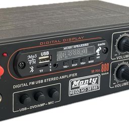 Stereo Amplifier with Big LED Display/Bluetooth/MIC Input/USB/SD Card Slot/FM Radio/AUX Input/Remote Control & Built-in Equalizer with Bass, Treble & Balance Control (Model -15000). image 1