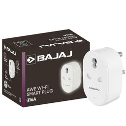 Bajaj AWE Wi-Fi Smart Plug 16A | 2 Star Rated | Energy Efficient | Over Charge Protection | Energy Consumption Monitoring & User Friendly | 6 Months Warranty (Pack Of 1, White) image 1
