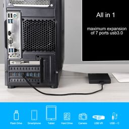 sinefine PCI-E to USB 3.0 7-Port(7X USB-A) Expansion Card,PCI Express USB Add in Card, Internal USB3 Hub Converter for Desktop PC Host Card image 2