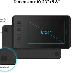 HUION Inspiroy H640P 6*4 inch Graphics Drawing Tablet with Battery-Free Stylus 8192 Pressure Sensitivity 6 Customized Hot Keys, Digital Pen Tablet for Linux, Mac, Windows PC and Android, Black image 2