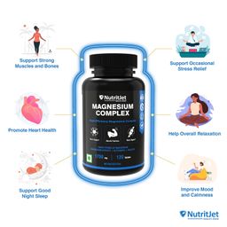 nutritjet Magnesium Glycinate Citrate Malate Complex | Max Absorption, Support Heart, Sleep, Muscle Health, Non-GMO & Gluten Free | 1750mg - For Men & Women 120 Tablets image 4