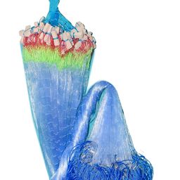 purkait fish net PURKAIT Fishnet 2 Finger 50mm GILLNET Lead Sinker, Height 5F, UP Lenght 50F, Down Lenght 100F Fishing Net image 1