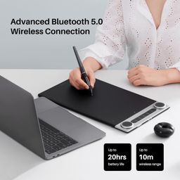 HUION Inspiroy Dial 2 Bluetooth Wireless Graphics Drawing Tablet with Dual Dials,6 Progammable Shortcut Keys,Battery-Free Digital Pen PW517 for Mac，Windows PC, Linux and Android image 4