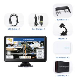 mrsxwpy 2023 Newest Car GPS Navigator 7-inch Touch Screen Real Voice prompts Turn Direction Speed Limit Warning car GPS Satellite Navigator, Lifetime Free Update World map image 3