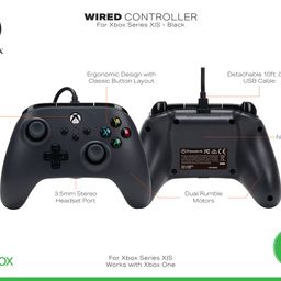 PowerA Wired Gaming Controller for Xbox Series X/S, Xbox One, PC, Windows 10/11, Black (Officially Licensed) image 2