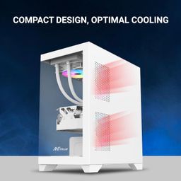 Ant Value CV200 Mid-Tower Computer Case/Gaming Cabinet - White | Support M-ATX, M-ITX | Pre-Installed 3 Static RGB Fans image 3