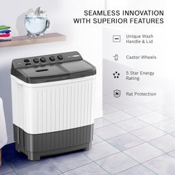Bosch 8KG 5 Star Semi Automatic Top Loading Washing Machine (Spin Drum Safety Disk, Unique Impeller,WJZ801W0IN) image 3