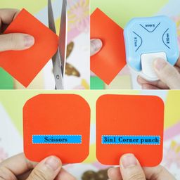 ecohu Round Corner Puncher 3 in 1-3 Way Corner Cutter for Paper Craft (R4mm+R7mm+R10mm) for Cutting Different Corners, DIY Projects, Card Making & Scrapbooking image 3