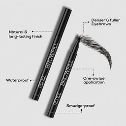 RENEE Browfill Eyebrow Pen - Black | Waterproof & Smudge-Proof | One Swipe Application | Micro Precision | Natural & Long-Lasting Finish | For Denser & Fuller Eyebrows | Easy to Use | Cruelty-Free image 3