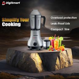 DigiSmart Kitchen Mate Powerful 600 Watt Mixer Grinder (Gray and Black) | 2 Jar | Comes With 2 Year Warranty (BLACK & GRAY) image 2