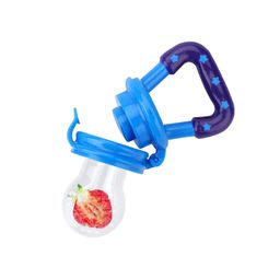 The Moms care Combo of Fruit Nibbler Pacifier and Silicone Squeeze Feeding Spoon Bottle for Feeding Milk Cereal 0 to 12 Months Daily Needs Items, Same Color Design Blue Set for Your Baby Boy image 2