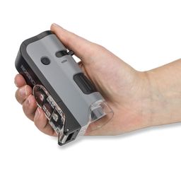 Carson MicroFlip 100x-250x LED and UV Lighted Pocket Microscope with Flip Down Slide Base and Smartphone Digiscoping Clip Bundle Included with 24 Prepared Insect and Animal Slides (MP-250BUN) image 4