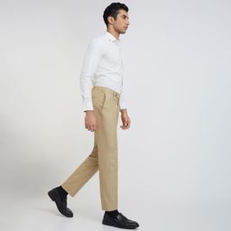 park avenue Men's Polyester Blend Structure Pattern Smart Fit Flat Front Formal Trouser image 5