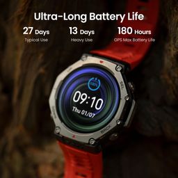 Amazfit T-Rex 3 Outdoor Rugged Military 48mm Smart Watch, Built in GPS, 27 Days Battery Life, Offline Maps, 2000 Nits Brightness, 10 ATM Water Resistance, AI Coach, for iOS & Android (Onyx) image 4