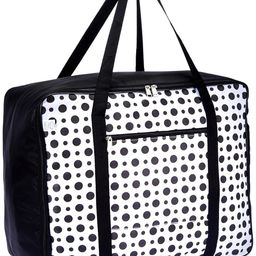 Amazon Brand - Solimo Rexine Jumbo Underbed Rectangular Storage Bag with Zipper and Handle - Set of 2, (Black, Large size) image 1