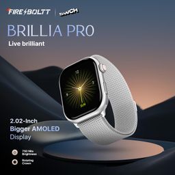 Fire-Boltt Brillia Pro Smart Watch with 51.3mm (2.02 inch) AMOLED Display, Bluetooth Calling, SpO2, Heart Rate Monitoring, 120+ Sports Modes, IP67 Waterproof, Long Battery Life (Silver) image 2