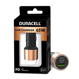 Duracell 65W Fast Car Charger Adapter with Dual Output. Quick Charge, Type C PD 45W & Qualcomm Certified 3.0 20W, Compatible for iPhone, All Smartphones, Tablets & More (Copper & Black) image 2
