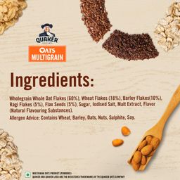 Quaker Oats Multigrain 600g, Rolled Oats, with Ragi, Barley, Flax seeds, and Wheat, Source of Energy, Calcium, Protein & Fibre, Dalia image 4