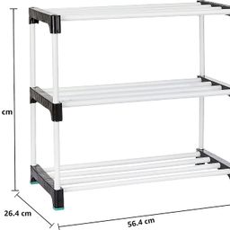 lotspek 3 Layer Bookshelf for Home Library, Book Stand| Book Rack for Study Room| Book Stand Shelf 3 Layer Plactic Rack(Black-3 Book Shelves) (Black, PVC) image 2